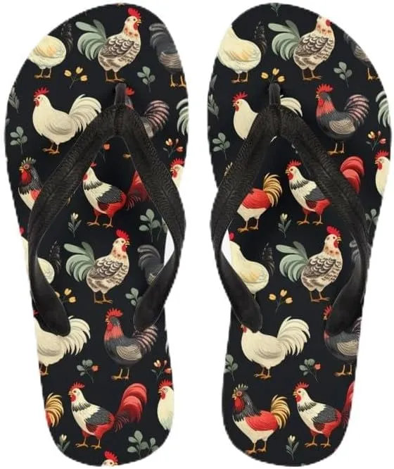 Women Camouflage Flip Flop Sandal, Sunflower Tulip Summer Lightweight Slippers Print Hawaii Holiday Thong Sandals