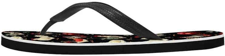 Women Camouflage Flip Flop Sandal, Sunflower Tulip Summer Lightweight Slippers Print Hawaii Holiday Thong Sandals
