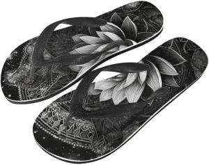 Women Geometry Flip Flop Sandal, Butterfly Sunflower Lightweight Thong Sandals Comfort Summer Beach Slippers