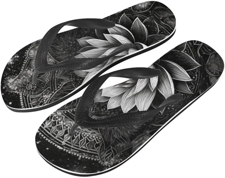 Women Geometry Flip Flop Sandal, Butterfly Sunflower Lightweight Thong Sandals Comfort Summer Beach Slippers