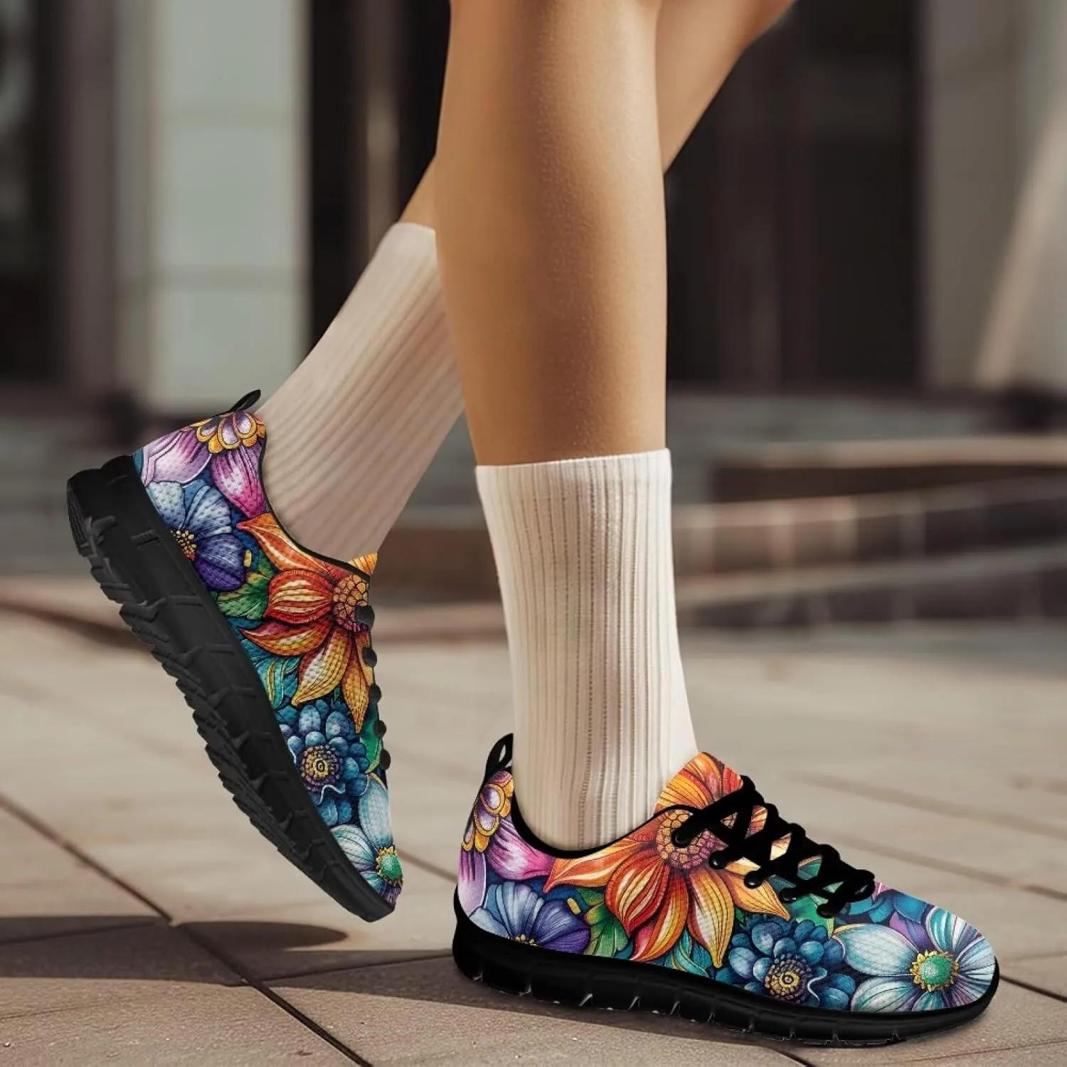 Women Trainers Sports Running Shoes Causal Travel Walking Flat Shoe Lace-up Breathable for Lady Teenager Girls