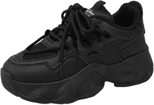 Women's Fashion Breathable Mesh Platform Sneakers Casual Jogging Walking Chunky Shoes 5.5-8.5