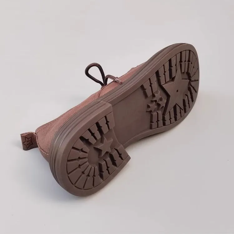 Women's Handmade Leather Casual Flat Lace Up Derby Shoes