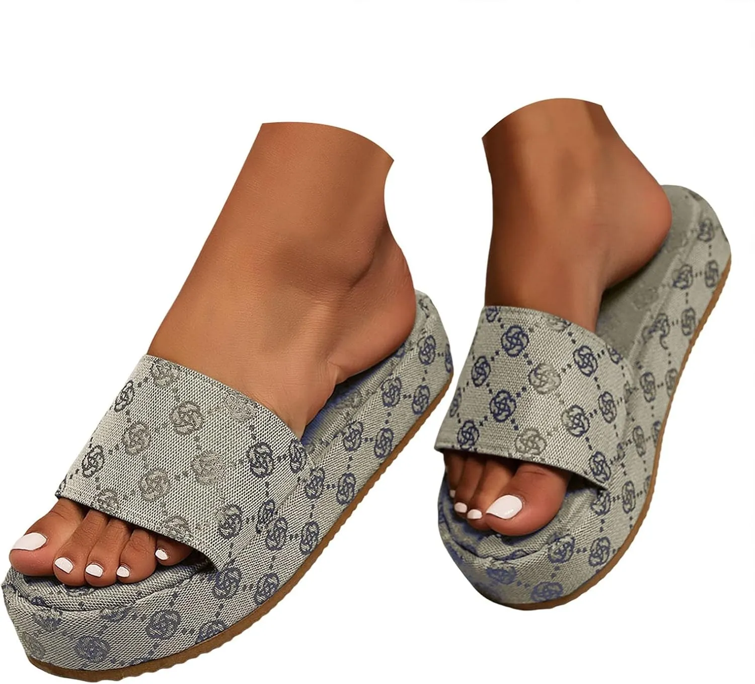 Womens Sandals Summer 2025 Comfortable Dressy Casual Beach Slippers Anti Slip Comfortable Platform Heel Sandals