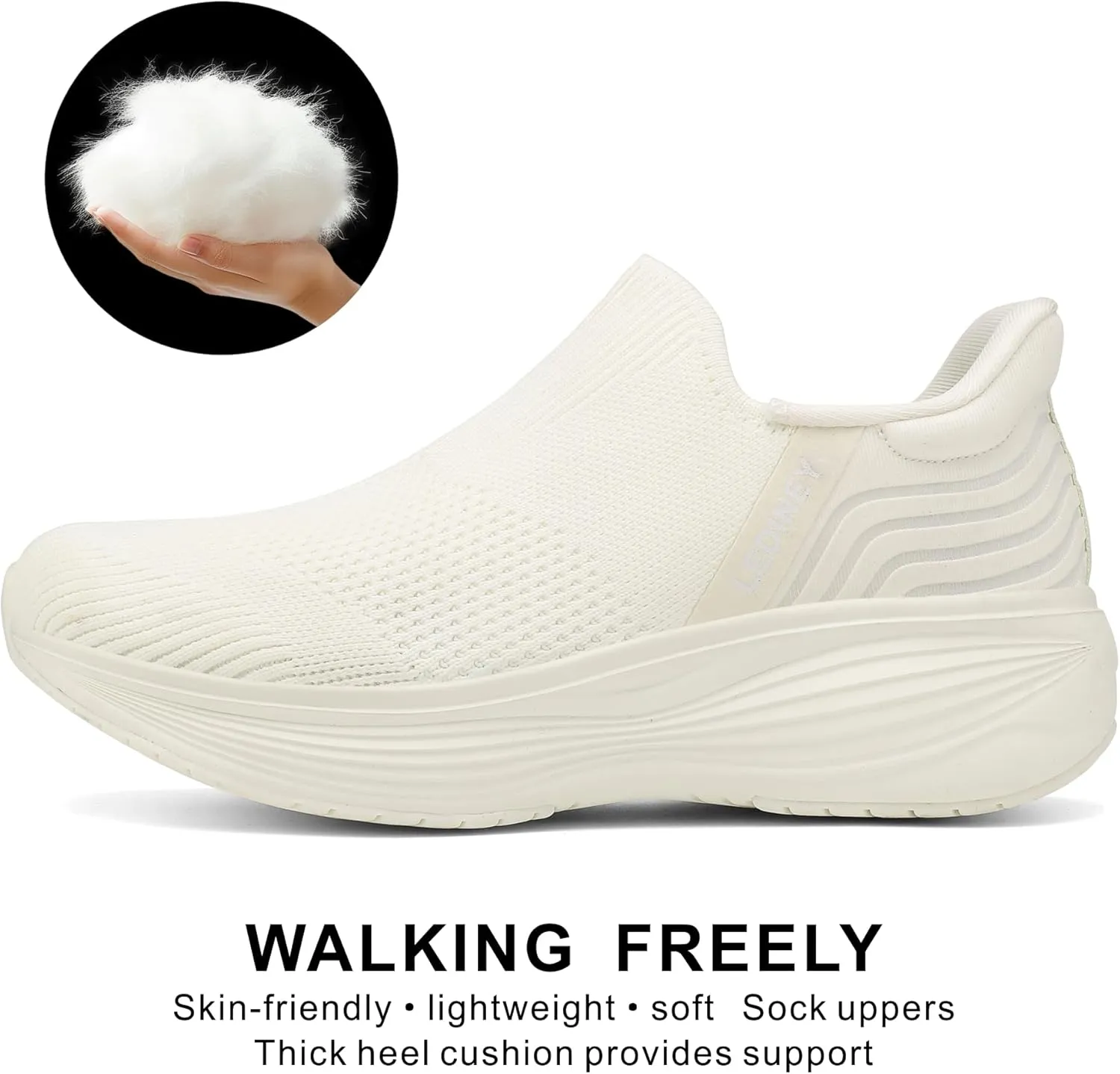Women's Slip On Walking Sneaker丨Lightweight Breathable Tennis Shoes丨Knit Mesh Platform Zapatos para Mujer
