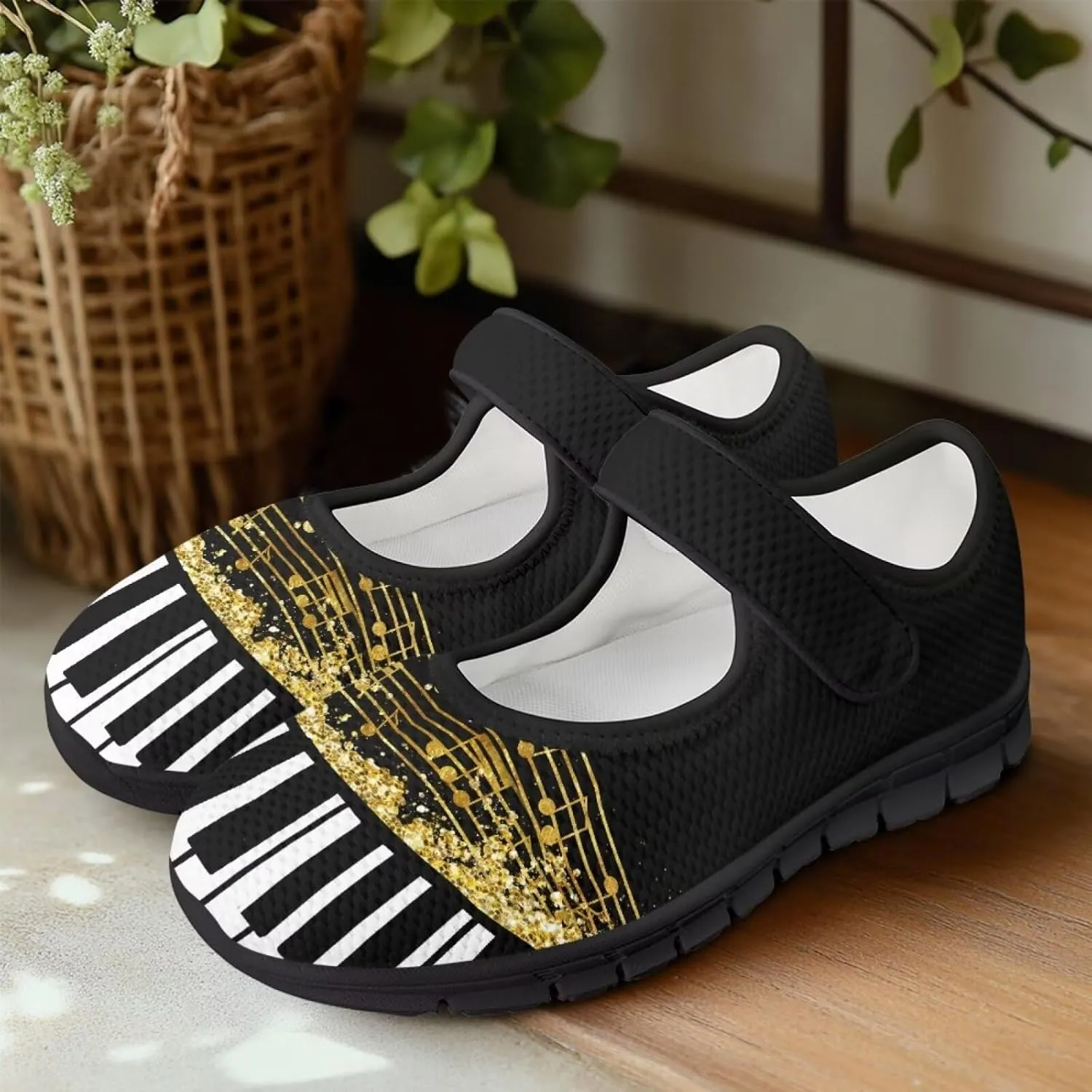 Women's Sunflower Print Mary Jane Sneaker Shoes Casual Lightweight Breathable Sneaker