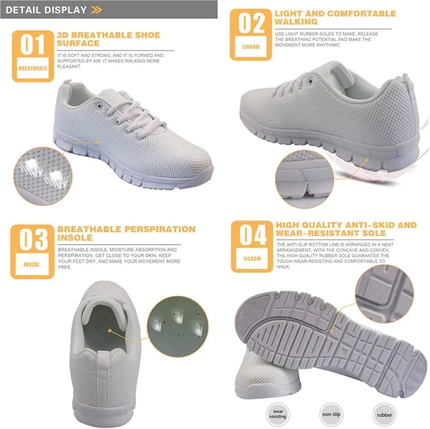 Women's Walking Shoes Air Mesh Breathable Sneakers Casual Lightweight Sport Running Shoes