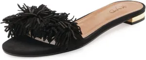 XYD Summer Fringe Slide Sandals Slip On Comfortable Slippers Solid Women Loafer Shoes Easy Walking