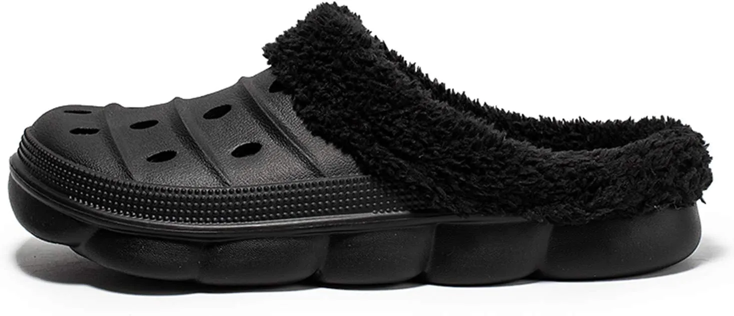 YUKTOPA Unisex Garden Clogs House Slippers Fur Lined Winter Breathable Walking Garden Shoes Warm Non-Slip Mule Footwear