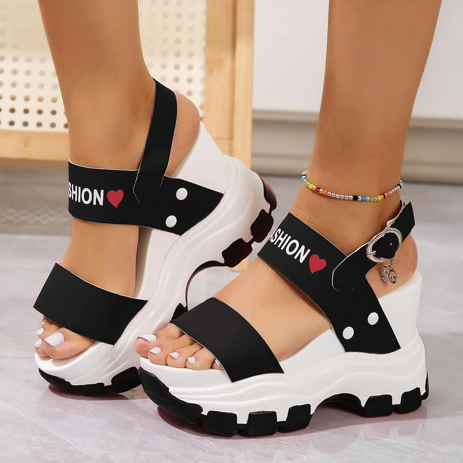 ZSpzx Women Wedge Sandals 2025,Fashion Sport Height Increase Casual Shoe Comfortable Breathable Peep-Toe Walking Footwear Adjustable Buckle Indoor/Outdoor Slip-On Slides Daily Wear