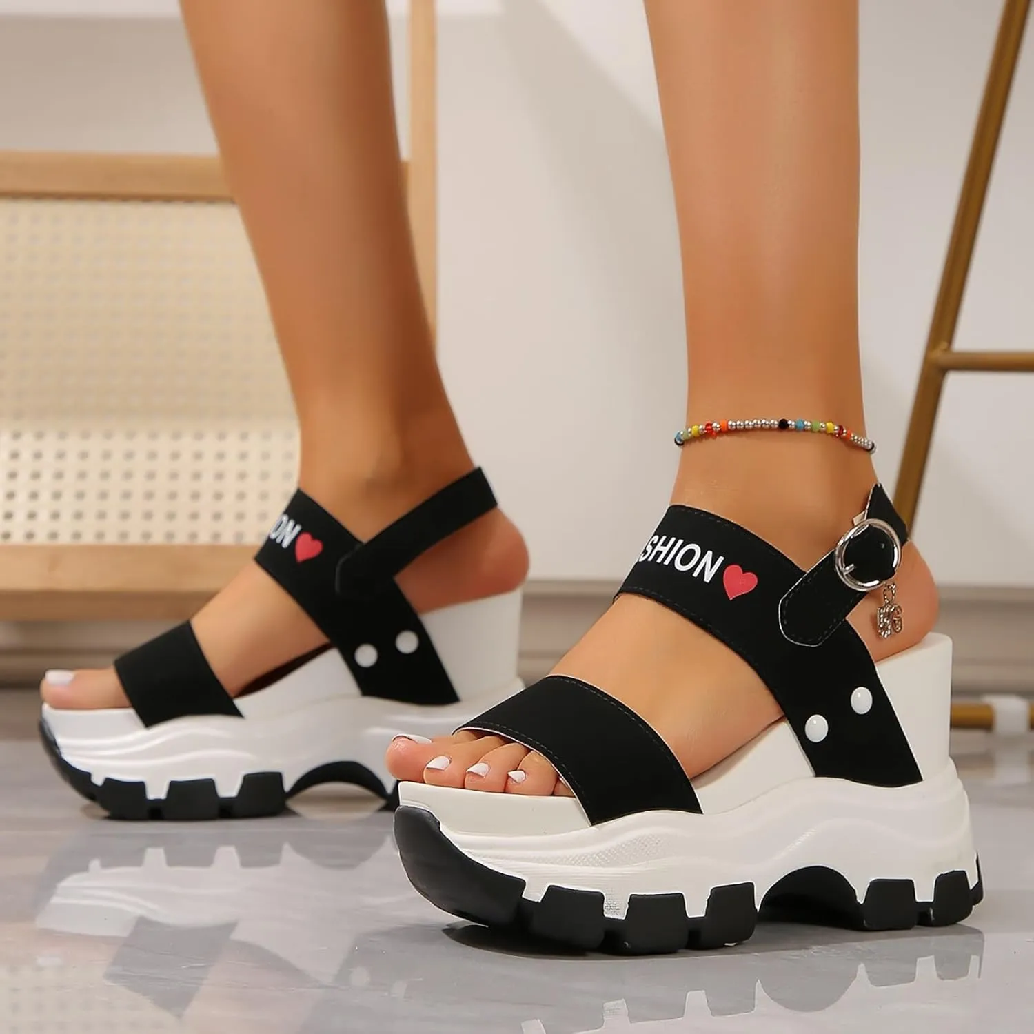 ZSpzx Women Wedge Sandals 2025,Fashion Sport Height Increase Casual Shoe Comfortable Breathable Peep-Toe Walking Footwear Adjustable Buckle Indoor/Outdoor Slip-On Slides Daily Wear