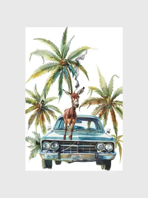 ZYANART Animals Smoke Cannabis Funny Wall Art Decoration Posters Prints Size: 11.5x16.5 inch, 30x42 cm UNFRAMED #48 (Mule Farm Animal Smoke Cannabis 1)